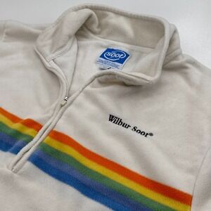 Vintage Wilbur Soot Polaroid Pullover MENS Multicolor 1/4 Zip Pockets Fleece XL